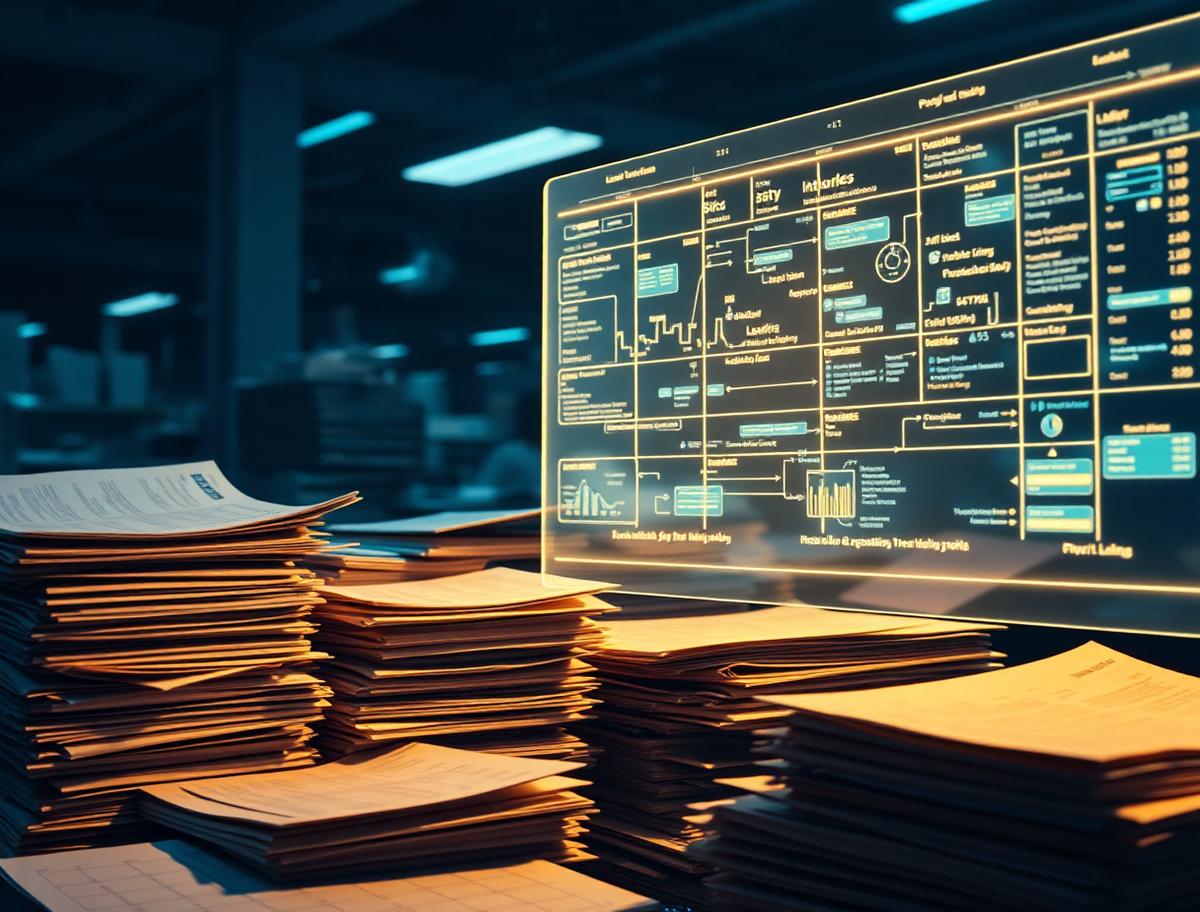 Paper-based manual processes beside an automated workflow